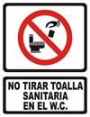 GS-329 SEÑALAMIENTO DE NO TIRAR TOALLA SANITARIA EN EL W.C